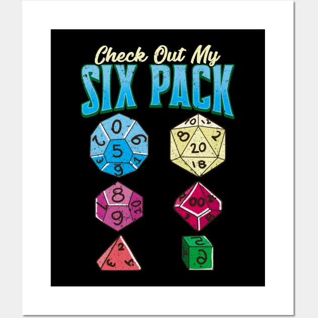 Funny Check Out My Six Pack RPG Gaming Dice Pun Wall Art by theperfectpresents